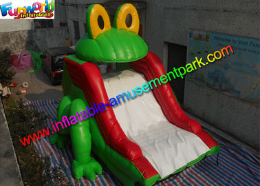 Customized Frog Commercial Inflatable Slide , Dry Slide For Pool Use