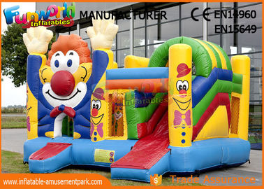 Children Game Clown Inflatable Bouncer Slide For Backyard / Zoo / Water Park