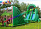 Green Forest Inflatable Slide Zip Line Crazy With 21L x 6W x 11H Meter