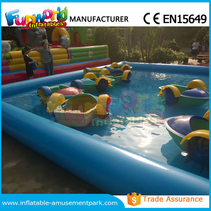 Customized Inflatable Water Pool / Swimming Pool With Paddle Boat CE Approval